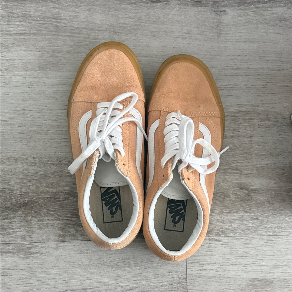 Vans Peach and White Casual Sneakers